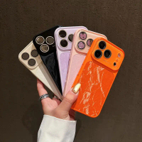 Luxury Solid Color Snow Mountain Pattern Phone Case For iPhone 17 16 15 14 Pro Max 17pro Crysta Lens