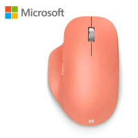 【Microsoft 微軟】藍牙人體工學滑鼠-蜜桃粉 (222-00046)