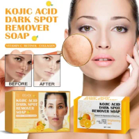 Sdatter 75/100g Kojic Acid Deep Cleansing Soap Bamboo Charcoal Body Face Wash Soap Goat Milk Anti-Mite Fade Spot Remove Acne Bla