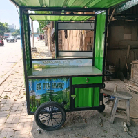 gerobak es teh hijau kontener semi