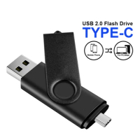 High Speed Type-c USB Flash Drive OTG Pen Drive 64gb 32gb 128GB USB Stick Rotatable Pen drive For Android Micro/PC Business gift