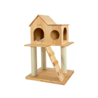 Solid Wood Cat Climbing Frame Cat Litter Cat Tree Pine Cat House Wood Wax Oil Environmental Protection Cat Supplies