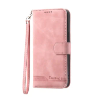 For iPhone 14 Business Flip Phone Case Apple 13promax 12mini Card Stand with Hand Strap Xsmax XR Dream Line 11Pro Leather Cover
