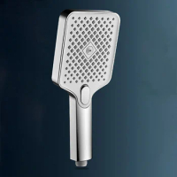 3 Speed Adjustable Large Flow Rain Square Shower Head Rain Drenching Mode High Pressure Head Shower Bathroom Handheld Shower