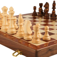 39x39 Luxury Chess Set Top Grade Wooden Folding Big Board GameTraditional Handwork Solid Wooden Pieces Walnut Chessboard