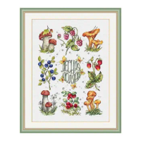 Precision Calico Kit Fishxx Cross Stitch Kit S326 Mushroom Set Pastoral Embroidery Hanging Picture