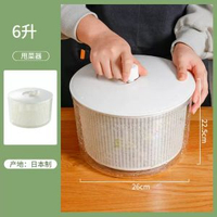 日本進口蔬菜脫水器沙拉甩水菜籃脫水機手搖洗菜盆甩菜器瀝水籃平行進口