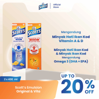 Scott’s Emulsion Original dengan Omega 3, Vitamin A dan D 400ml dan Scott's Emulsion Vita Rasa Jeruk