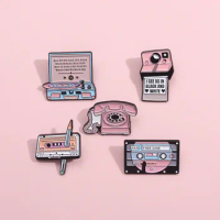 Electronic product series Pink camera phone tape Enamel Pins Brooches Clothing Backpack Lapel Badges Jewelry Accessories decor