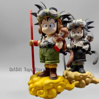 24cm Anime Monkey Kid Son Goku Figure Dragon Ball Statue Childhood Goku Cloud Figure Gk Model Pvc Collection Toys Christmas Gift