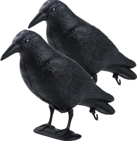 Realistic Crow Decoy Life Sized Simulation Crow Statue Bait Decoys Black Crow FiguringFlying Bird Pr