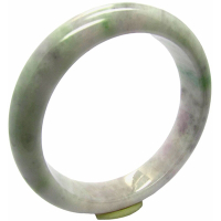 【小樂珠寶】翡翠手鐲滿紫羅蘭伴抹綠天然A貨玉鐲(手圍18號 內徑56.5mm V678)