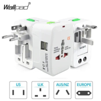 Wordwide Universal Travel Adapter 2 USB Port EU UK US AU AC Power Charger Adapter Outlet Converter Socket Plug Adaptor Connector