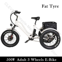20/24*4.0 Adult Bike 3 Wheels With Fat Tire Cargo Bike With Basket Fat Tyre Tricycle White Black Red