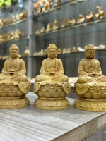 小葉黃楊木雕佛像如來佛祖阿彌陀佛三寶佛藥師佛家用釋迦摩尼神像