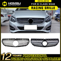 2015-2018 B class W246 Diamond Grille For B Class B180 B200 B250 B220 W246 Panmerica Grille Front Bumper Black Silver Grill