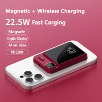20000mAh Magsafe Power Bank Magnet Qi Wireless Charger 22.5W Fast Charging for iPhone 14 13 Samsung Huawei Xiaomi Mini Powerbank
