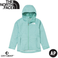 【The North Face 童 連帽風衣《芥綠》】7WPW/連帽衝鋒衣/兒童外套