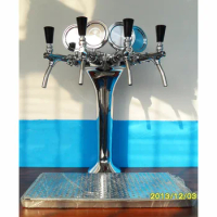 Homebrew Chrome Plated Beer Tower, Beer Pump with Beer Taps, Stainless Steel Drip Tray, Bar Beer Column