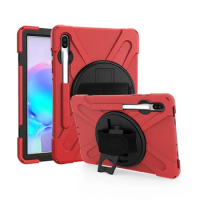 Durable Protective Back Cover Silicone Case with Pencil Slot and Wirst Strap for Samsung Galaxy Tab S6 10.5 2019 T860 T865 +Pen