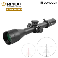 RITON 4-28×56FFP Spotting Scope Tactical 1/4MOA Riflescope Etched Glass Reticle Rifle Sniper Hunting Fits Air Gun For Hunting