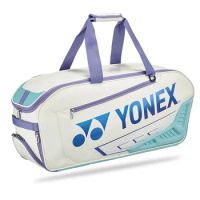 2024 YONEX Badminton Racket Bag Waterproof PU Leather Sports Bag Multifunctional For 6 Rackets Large Capacity