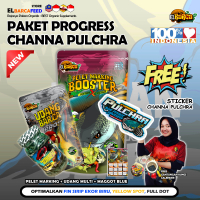 PAKET PAKAN IKAN CHANNA BLUE PULCHRA (Push Sirip Fin Ekor Biru, Yellow Spot, Full Dot) + Sticker Cha
