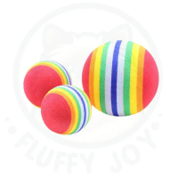 Pet Toys Rainbow Ball Chewy Ball Foaming Cotton Ball Hollow Bell PomPom