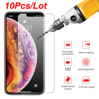 10Pcs For iPhone X XS 11 Pro Tempered Glass Film Screen Protective Film For Apple iPhone 6 6s Plus 7 8 Plus SE 2020 Cover Case