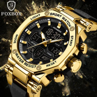 FOXBOX Watches Men LIGE Luxury Watch Brand Sport Quartz Wristwatch Waterproof Military Digital Clock Man Watch Relogio Masculino