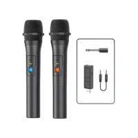 2PCS Wireless Microphone System Kits USB Receiver Handheld Karaoke Microphone Home Party Smart TV Speaker Singing Mic