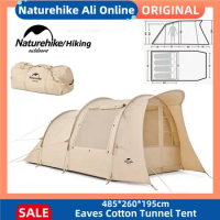 Naturehike Eaves Cotton Tunnel Tent One Room One Hall 3-4 Persons Tents Windproof Portable Outdoor Camping Party Tent Equipment