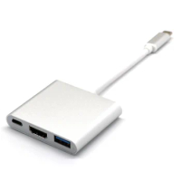 Type-C To HDMI USB3.0 Aluminum Alloy USB 3.1 To HDMI Cable with PD Power Delivery