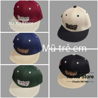 Bé 3-7 tuổi/ Mũ lưỡi trai hiphop bé trai gái trẻ em - Nón /Kết trung Vá Phối 2 màu cho trẻ em