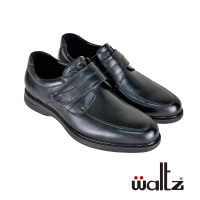 【Waltz】寬楦 空氣鞋 魔鬼氈舒適皮鞋 真皮紳士鞋 休閒鞋(4W-614049-02 華爾滋皮鞋)