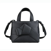【Acne Studios】Acne Studio MUSUBI時尚日本和服腰帶紐結 LOGO 設計牛皮拉鍊手提斜背包(小型/黑)