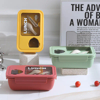Rectangular Lunch Box Food Grade Microwave Oven Heatable Compartment Bento Box Portable Lunch Box