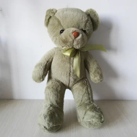 about 35cm black green teddy bear plush toy bowtie tedy bear soft doll Xmas gift h2558