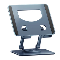 Foldable Tablet Bracket Stand 360° Rotating Hollowed Aluminum Tablet Holder Desk Support For 4.7-12 Inch Tablet for iPad Samsung