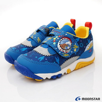 日本月星Moonstar機能童鞋Carrot系列寬楦公園玩耍防潑水速乾鞋款23415藍(中小童段)