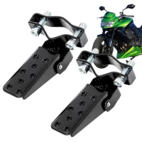 Foot Pegs 2PCS Foldable Bike Footpegs Anti-Slip Clamp-On Type Folding Pedal For Dirt Bike And Other Motorcycle Accessories