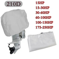 210D 15-250HP Waterproof Yacht Half Outboard Motor Engine Boat Cover Anti UV Dustproof Cover Marine Engine Protector Canvas