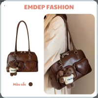 XUE Túi Xách Nữ Đeo Vai Emdep Fashion Chio Enjoy Quảng Châu Xinh Xắn Kèm Móc Khóa Gấu Dễ Thương - T
