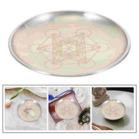 Pentagram Altar Ritual Plate Dish Flat Bowl Burning Candle Holder Offering Fruit Tray Metal Jewelry Tray Food Snack