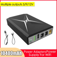 10400mAh DC UPS Power Supply 5V 9V 12V 18W Battery Backup Mini UPS USB For Wifi Router CCTV Power Supplies