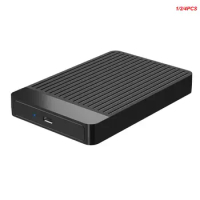 1/2/4PCS Case 2.5 Inch Hard Drive Enclosure Mobile Hard Disk Box SSD SATA To USB Type-C Cable External Support 6TB Harddisk
