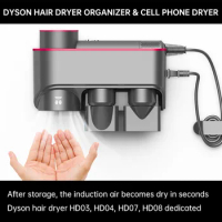 Suitable for Dyson Hair Dryer Storage Rack With Second Drying, Phone Drying Function ,Hair Dryer Storage Holder Stand for Dyson
