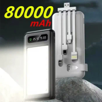 Super Fast Charging Power Bank 80000mAh External Power Bank 80000mAh Portable Thin Mirror Power Bank Free Shipping