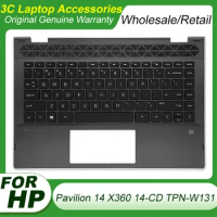 New Original For HP Pavilion 14 X360 14-CD TPN-W131 Laptop Palmrest Upper Top Case Cover With Keyboard Blue/Golden/Silvery Edge