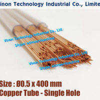 (100PCS/LOT) 0.5x400MM EDM Copper Tube Single Hole, Copper EDM Tubing Electrode Tube Single Channel, Diameter 0.5mm, 400mm Long